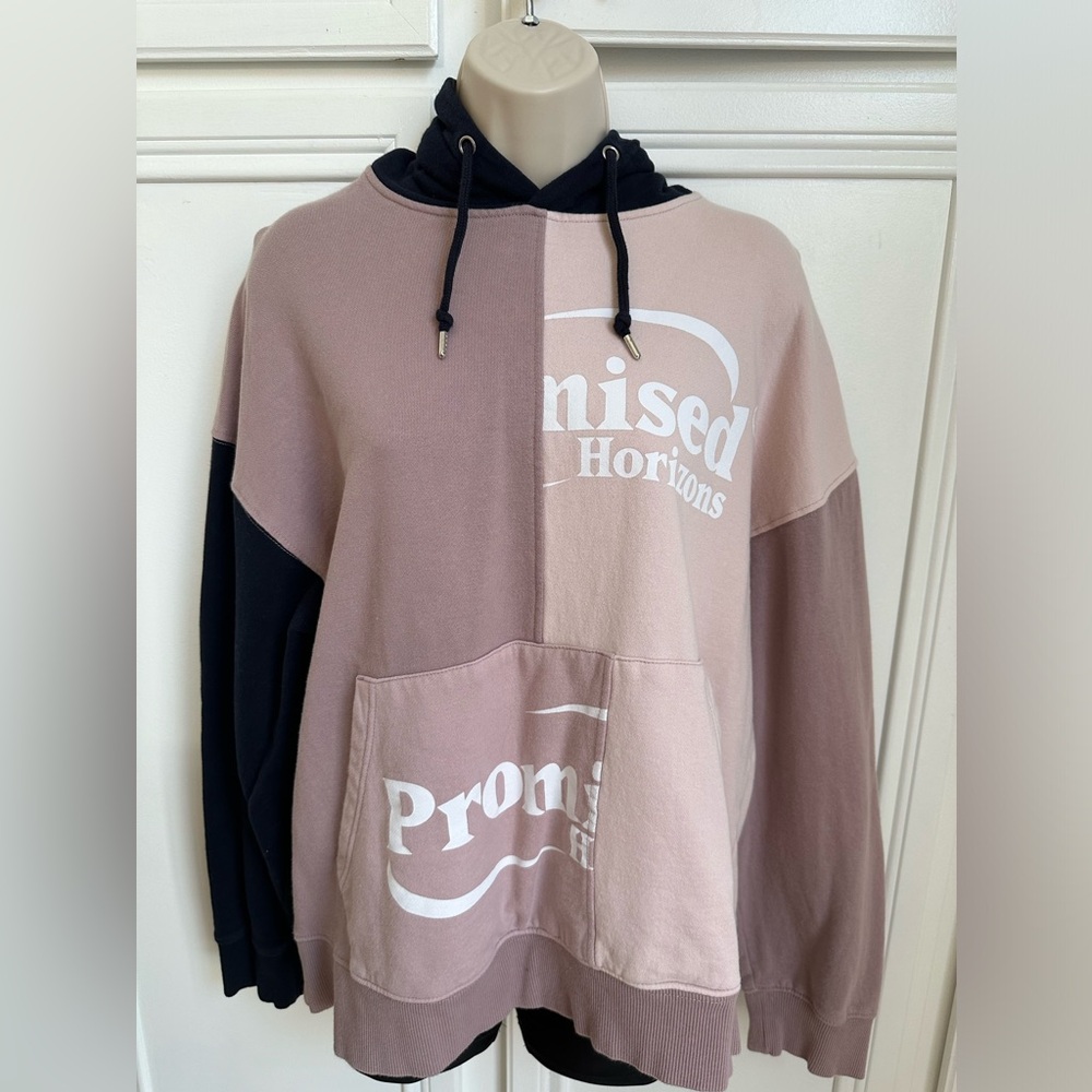 Topman Oversized Spliced.Color Navy Blue and Pink. Size Medium